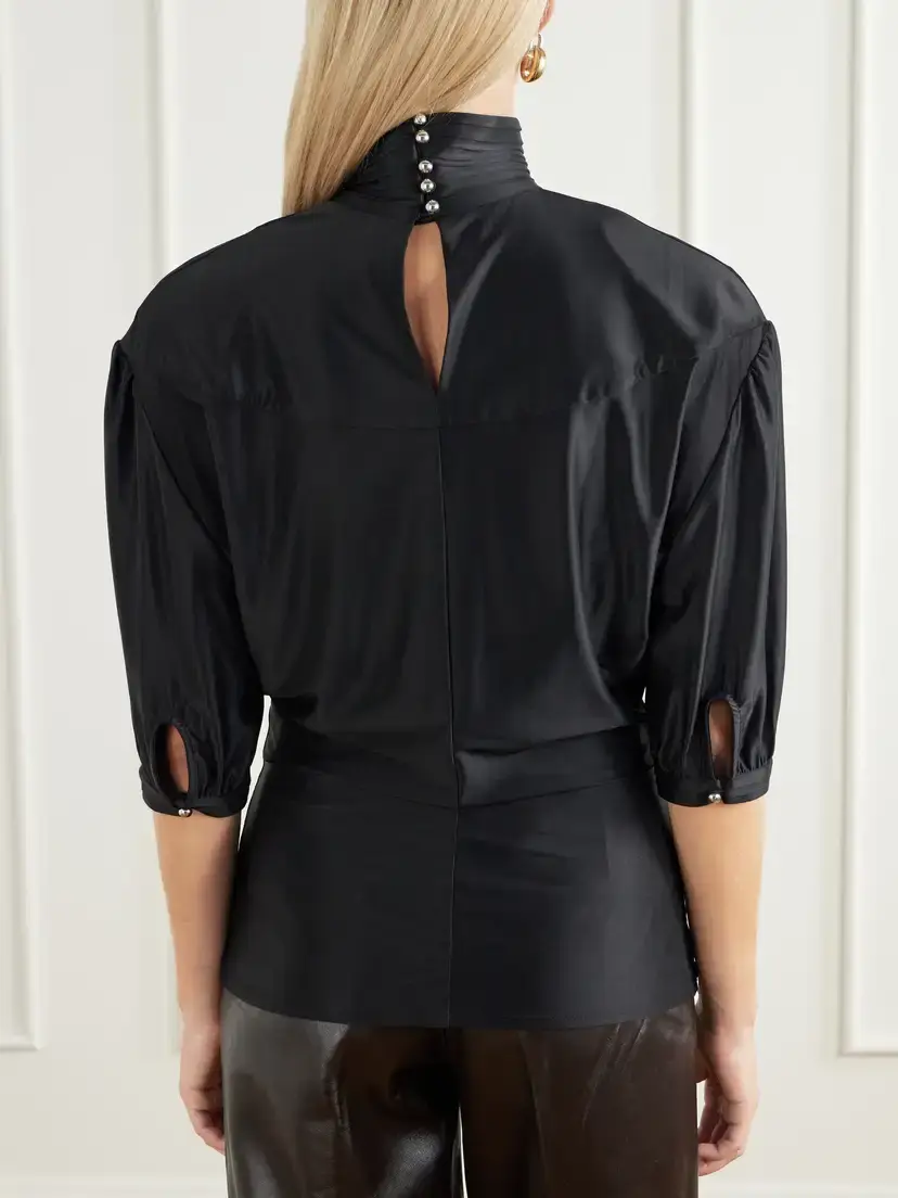 Rabanne Stretch-satin Turtleneck Blouse | Thumbnail 3