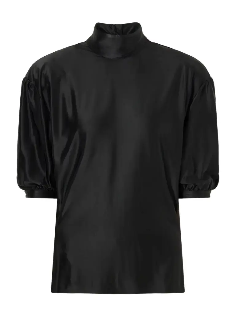 Rabanne Stretch-satin Turtleneck Blouse
