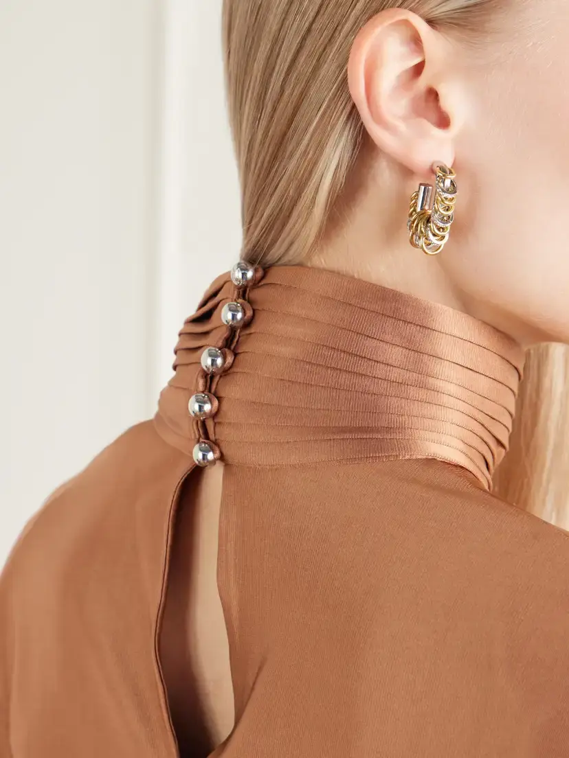 Rabanne Stretch-satin Turtleneck Blouse | Thumbnail 5