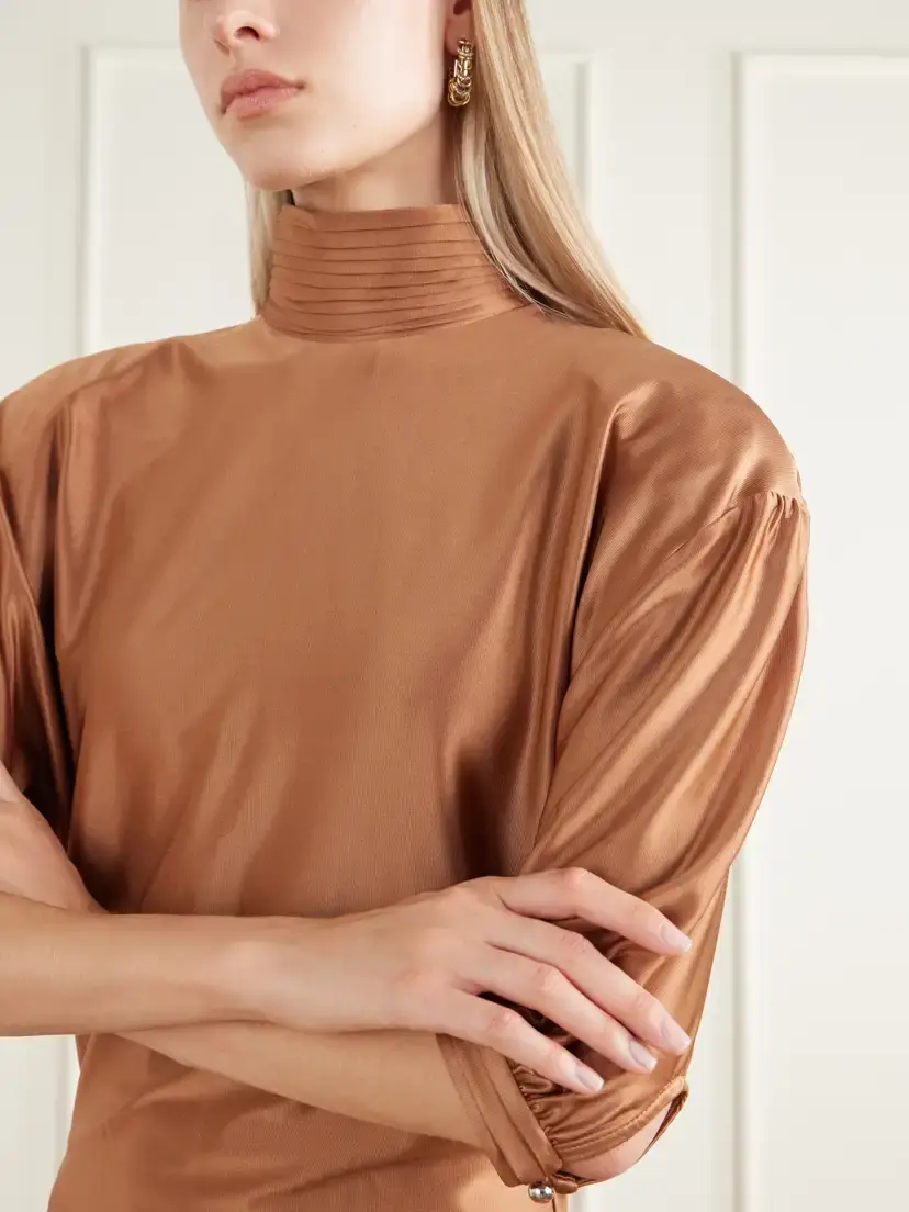 Rabanne Stretch-satin Turtleneck Blouse | Thumbnail 6