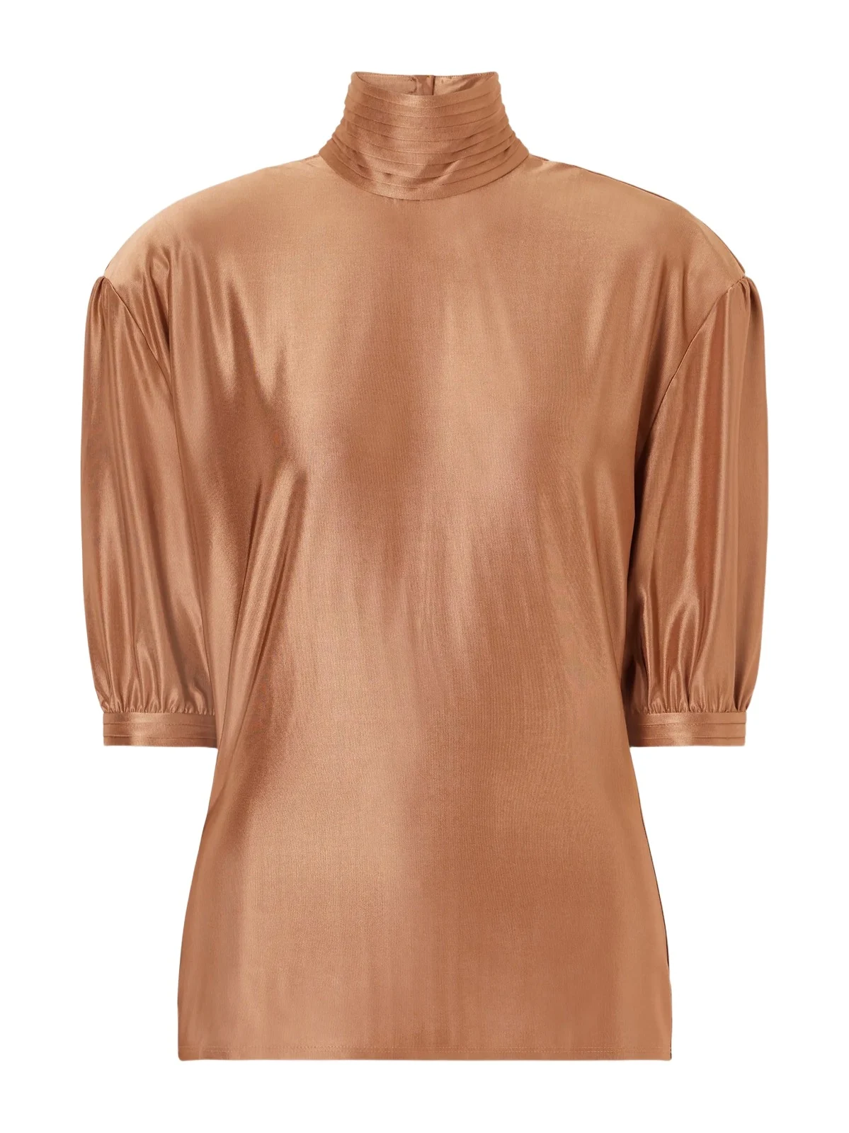 Stretch-satin Turtleneck Blouse Stretch-satin Turtleneck Blouse