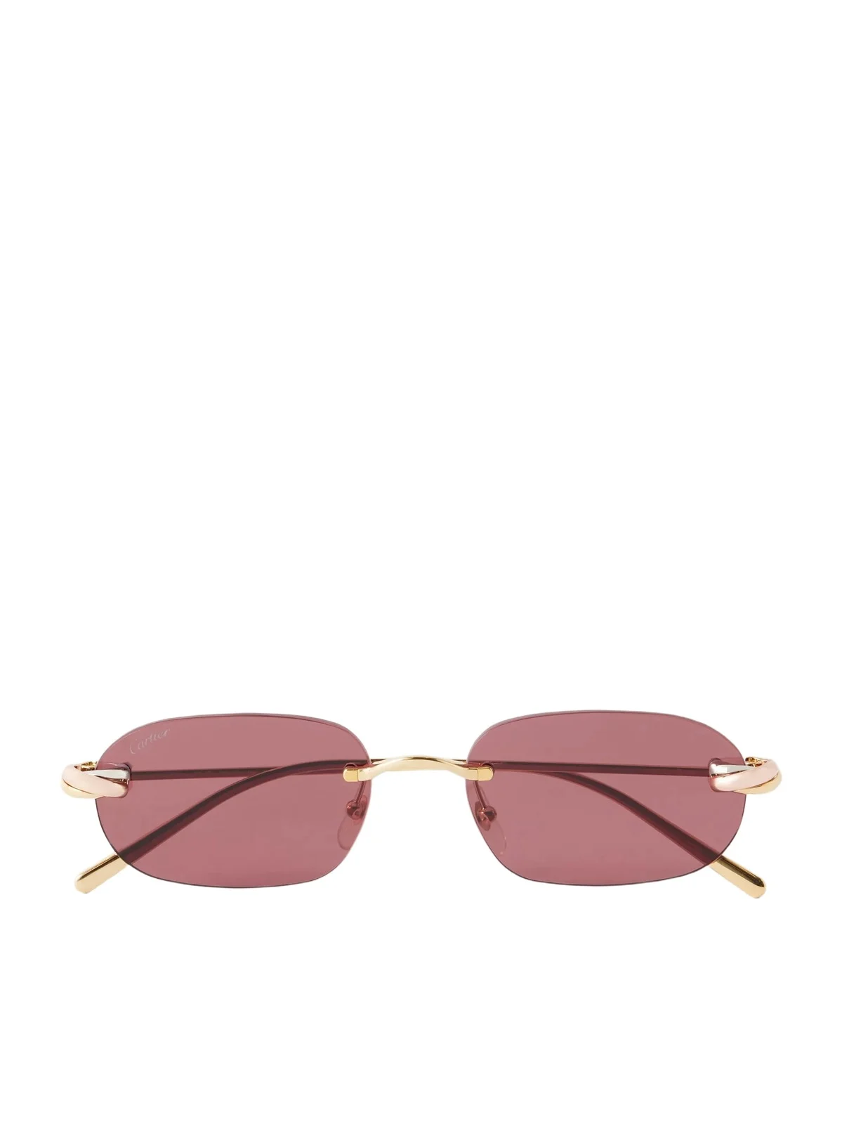 Trinity De Cartier Square-frame Gold-tone Sunglasses