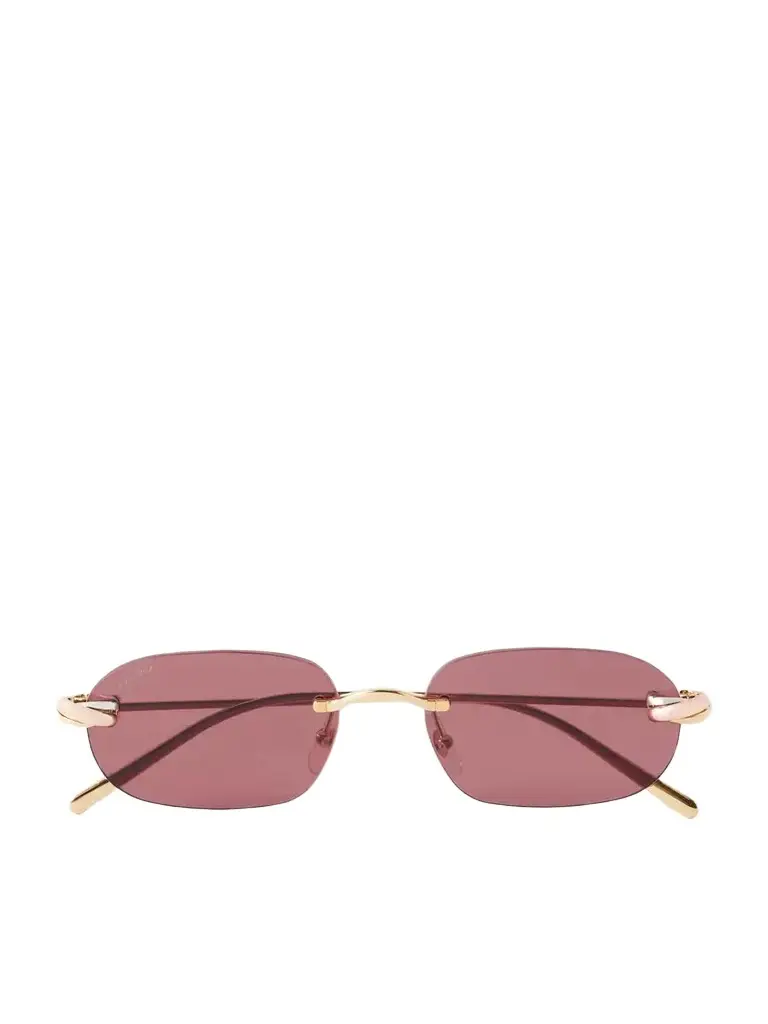 Cartier Eyewear Trinity De Cartier Square-frame Gold-tone Sunglasses