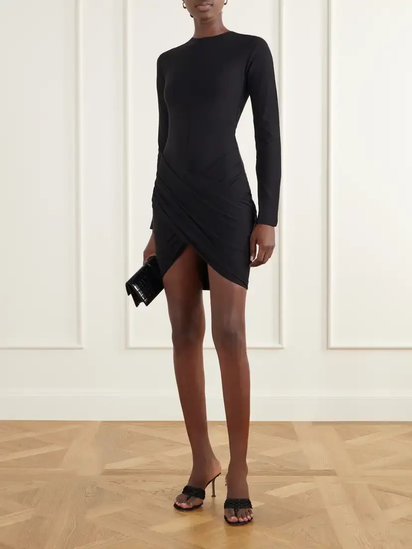 Jacquemus La Mini Robe De Minuit Draped Stretch-jersey Mini Dress | Thumbnail 2 Jacquemus La Mini Robe De Minuit Draped Stretch-jersey Mini Dress | Thumbnail 2