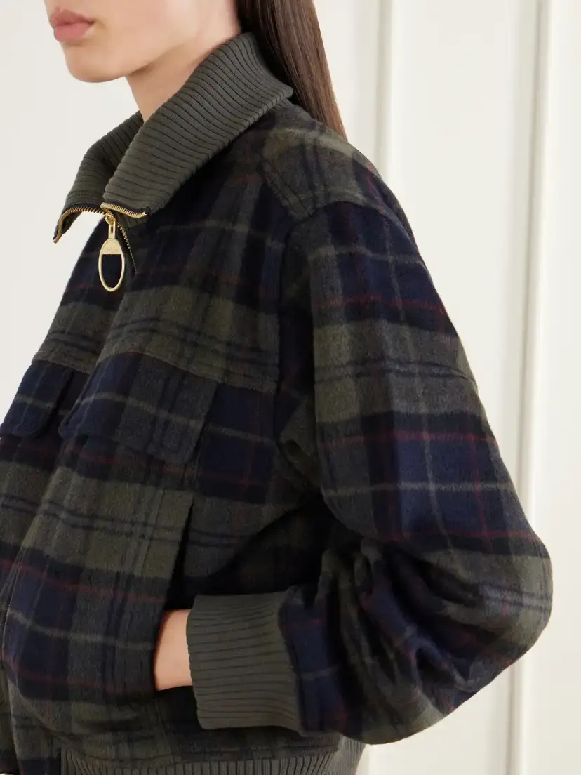 Barbour Ivybridge Checked Rib-trimmed Wool-blend Flannel Jacket | Thumbnail 4