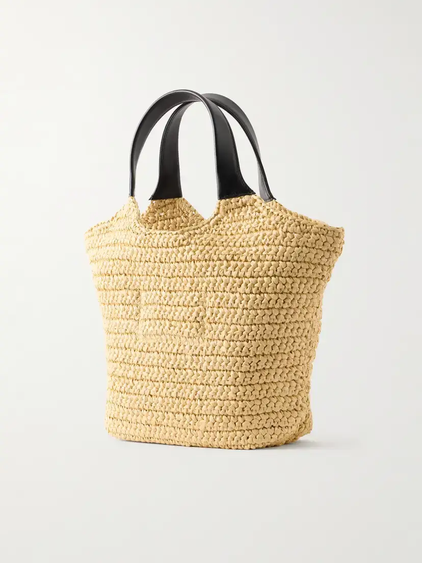 Balmain Cabas Mini Leather-trimmed Raffia Shoulder Bag | Thumbnail 4 Balmain Cabas Mini Leather-trimmed Raffia Shoulder Bag | Thumbnail 4