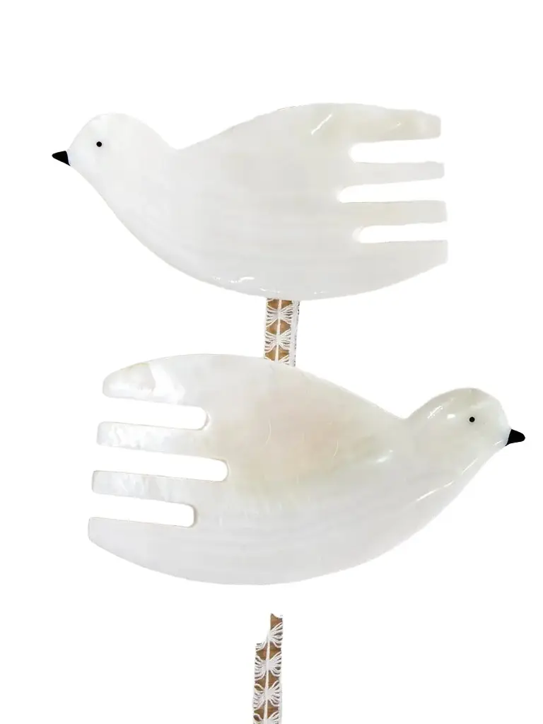 Dove Mother-of-pearl Salad Servers Dove Mother-of-pearl Salad Servers