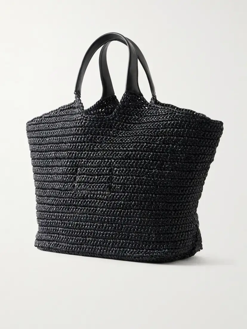 Balmain Cabas Large Logo-embroidered Leather-trimmed Raffia Shoulder Bag | Thumbnail 4 Balmain Cabas Large Logo-embroidered Leather-trimmed Raffia Shoulder Bag | Thumbnail 4
