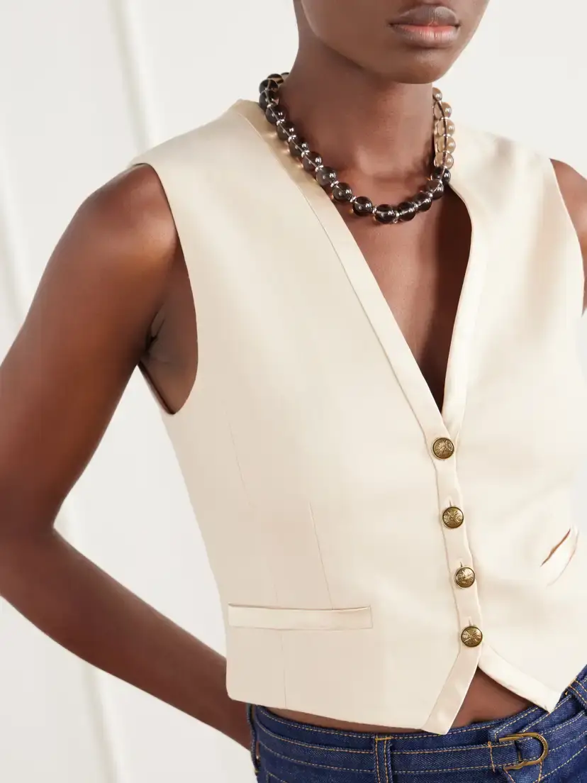 Zimmermann Valiant Satin-trimmed Wool-blend Vest | Thumbnail 4 Zimmermann Valiant Satin-trimmed Wool-blend Vest | Thumbnail 4