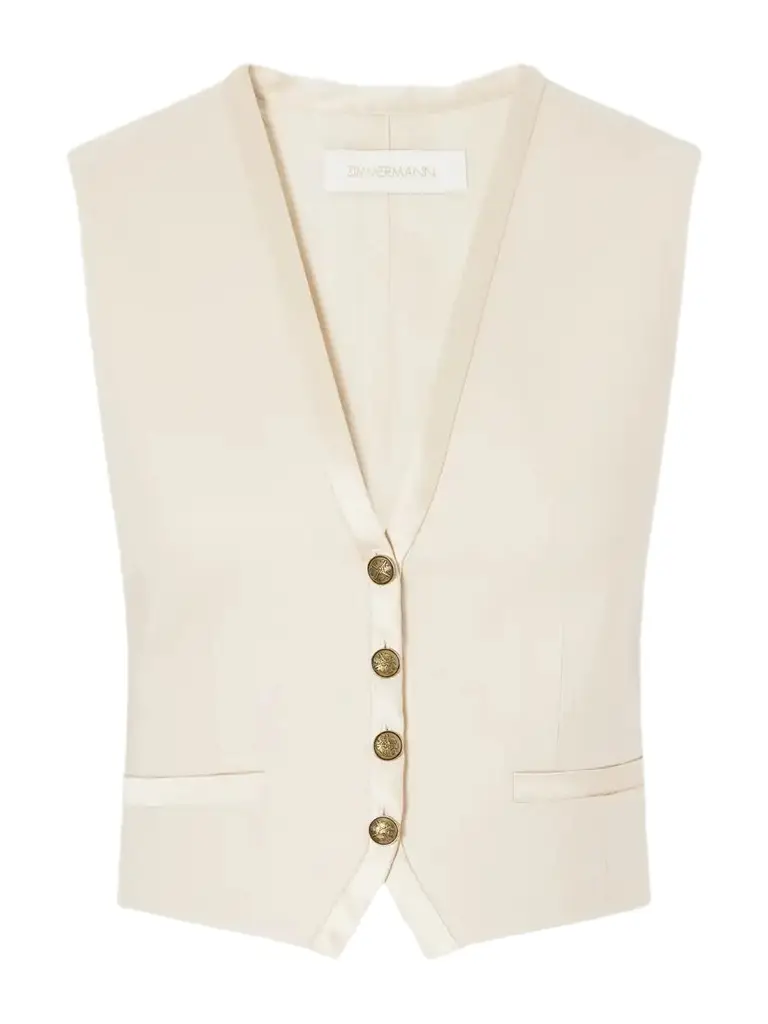 Valiant Satin-trimmed Wool-blend Vest
