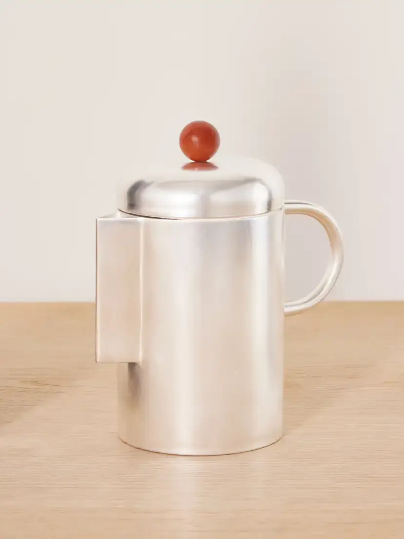 Simple Silver-plated And Stone Coffee Pot Simple Silver-plated And Stone Coffee Pot