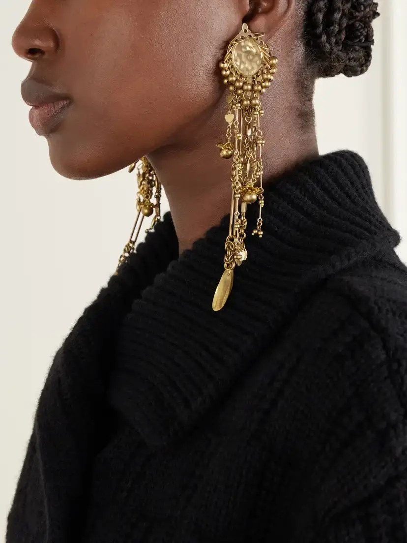Dries Van Noten Embellished Gold-tone Earrings | Thumbnail 2