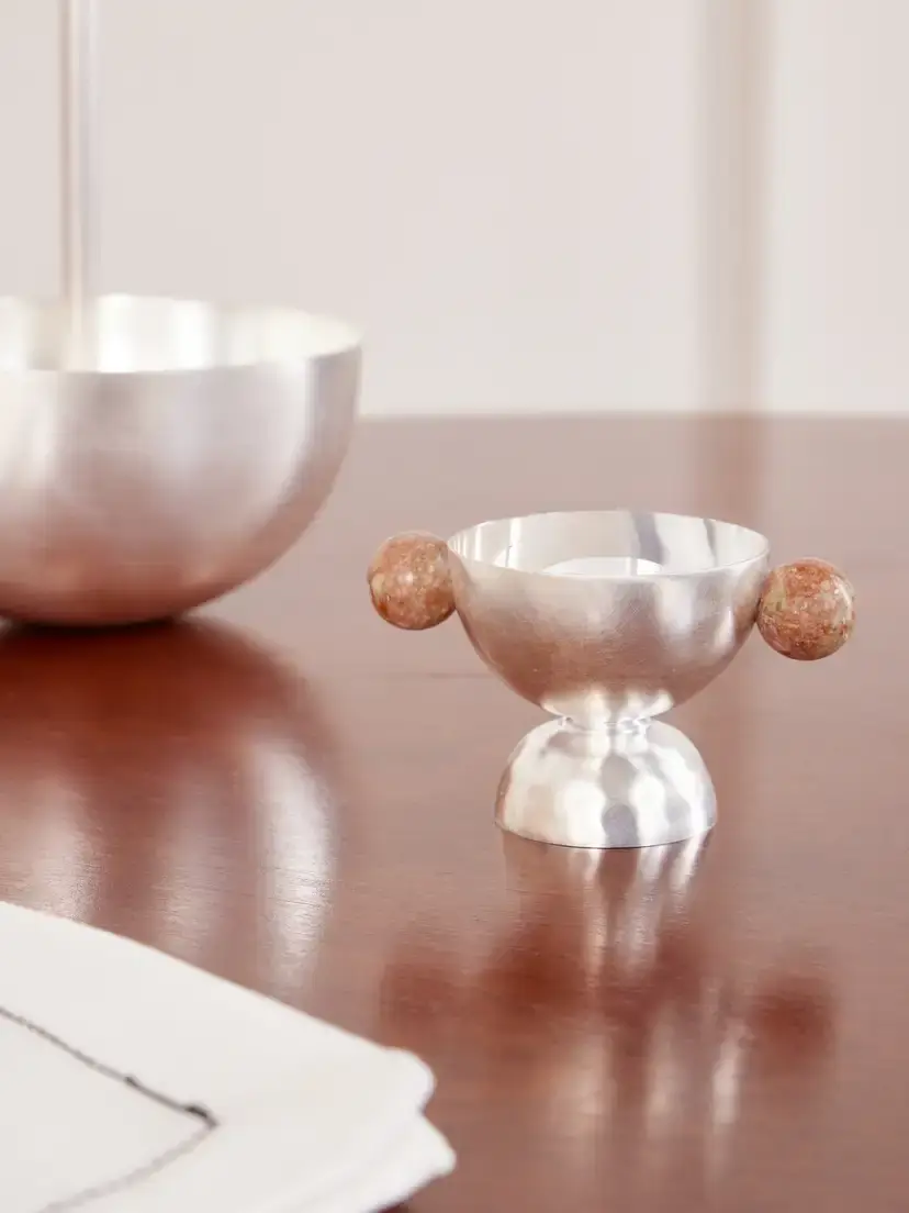 Natalia Criado Silver-plated And Stone Egg Cup | Thumbnail 2 Natalia Criado Silver-plated And Stone Egg Cup | Thumbnail 2
