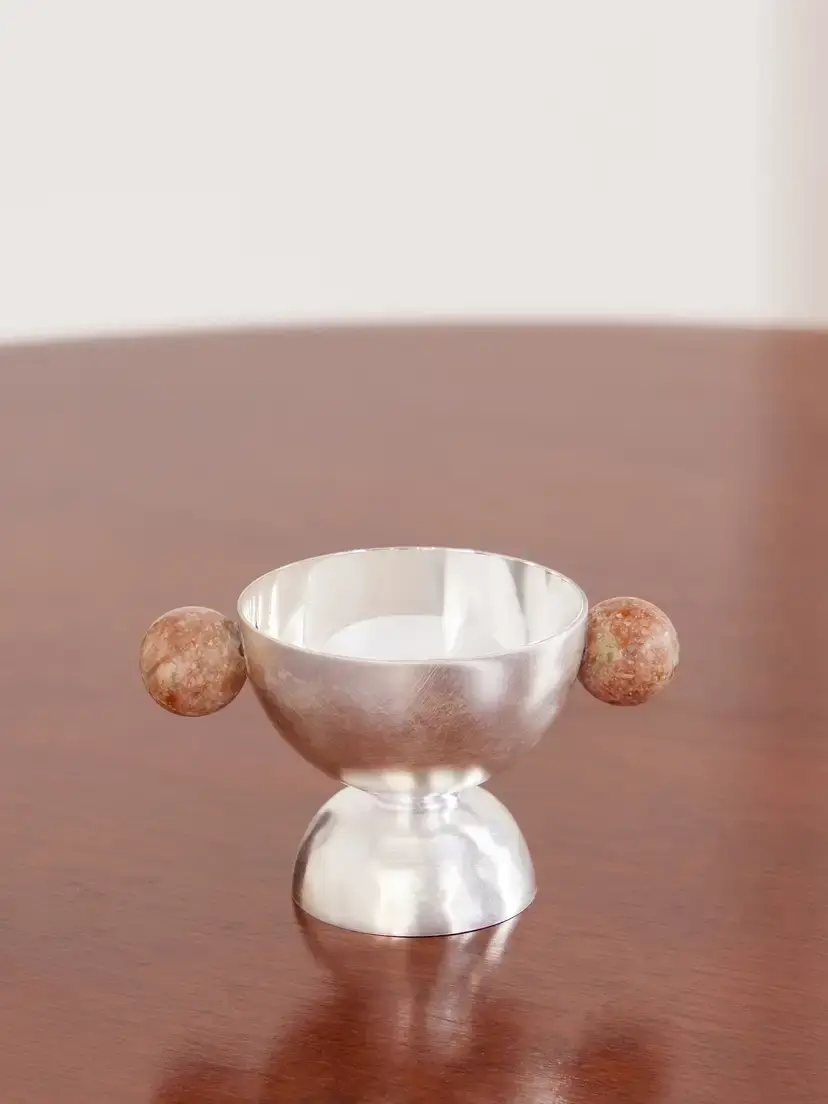Silver-plated And Stone Egg Cup Silver-plated And Stone Egg Cup