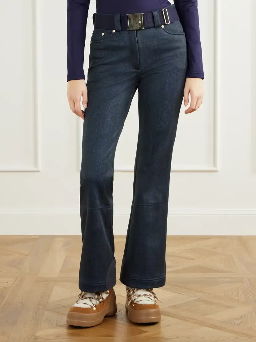 Goldbergh Fuji Denim-effect Belted Bootcut Shell Ski Pants | Thumbnail 3