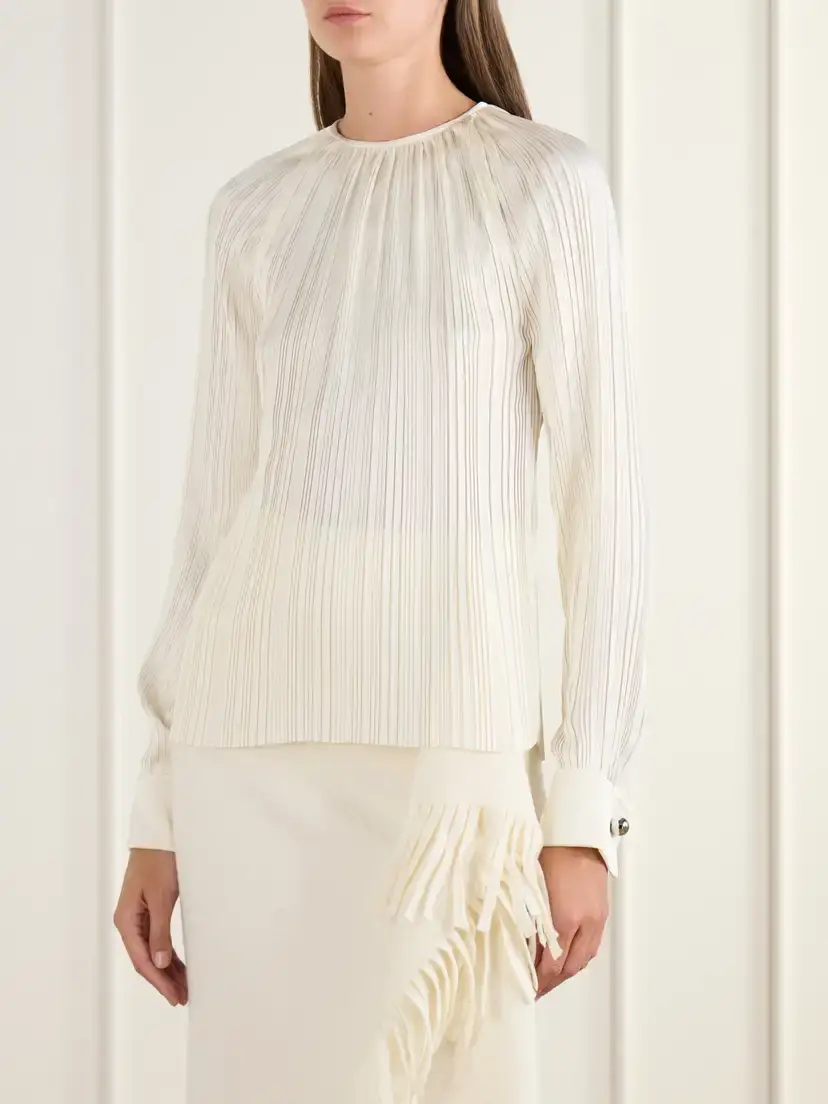 Lanvin Pleated Charmeuse Blouse | Thumbnail 3