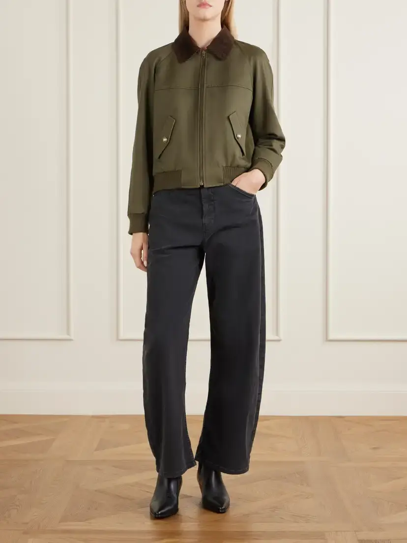 Nili Lotan Victor Corduroy-trimmed Cotton-twill Jacket | Thumbnail 2