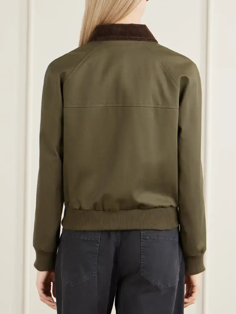 Nili Lotan Victor Corduroy-trimmed Cotton-twill Jacket | Thumbnail 3