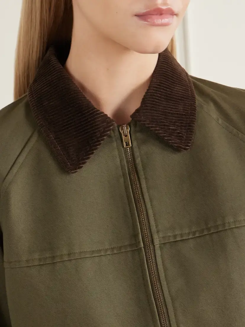 Nili Lotan Victor Corduroy-trimmed Cotton-twill Jacket | Thumbnail 4