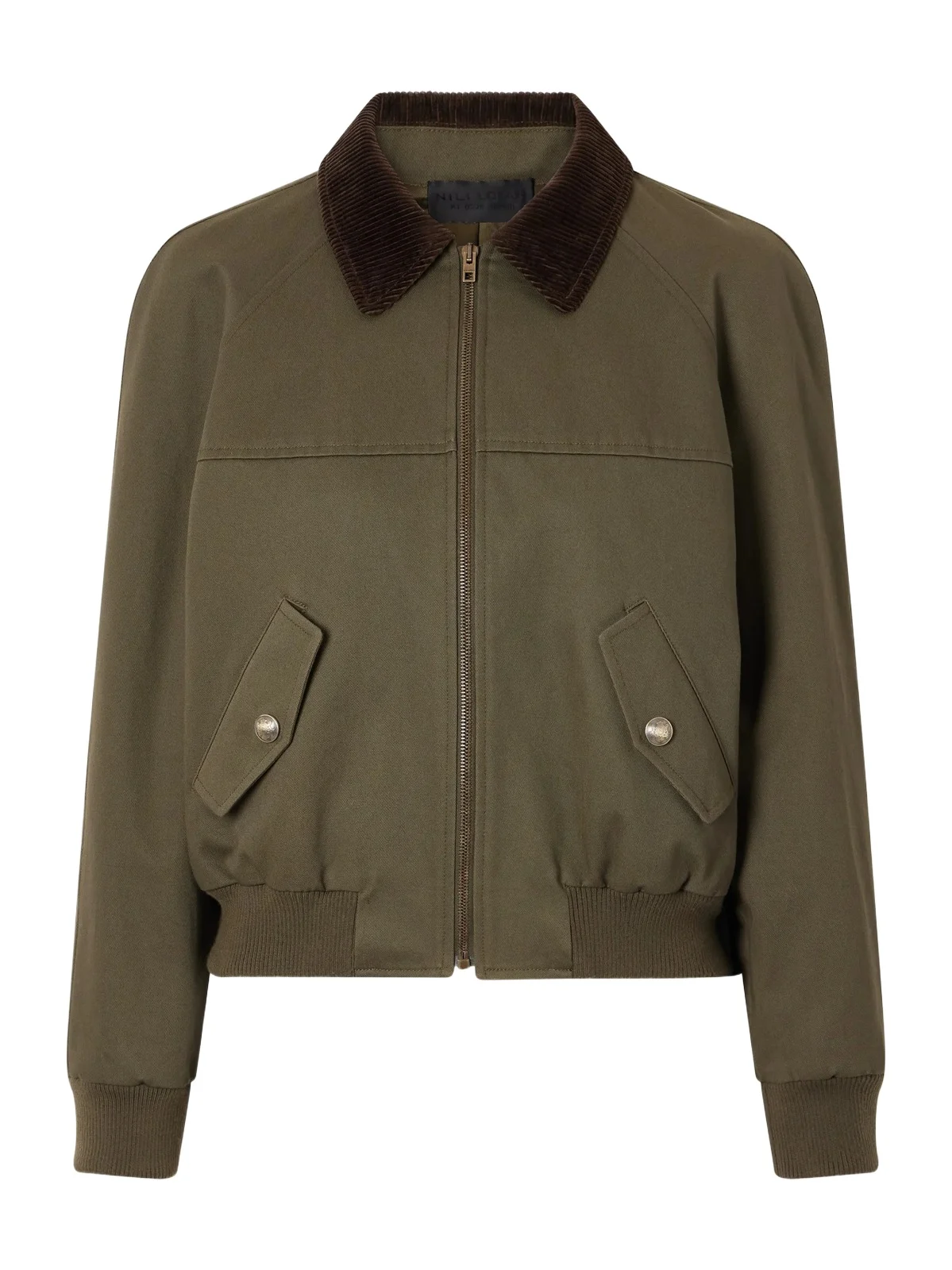 Nili Lotan Victor Corduroy-trimmed Cotton-twill Jacket