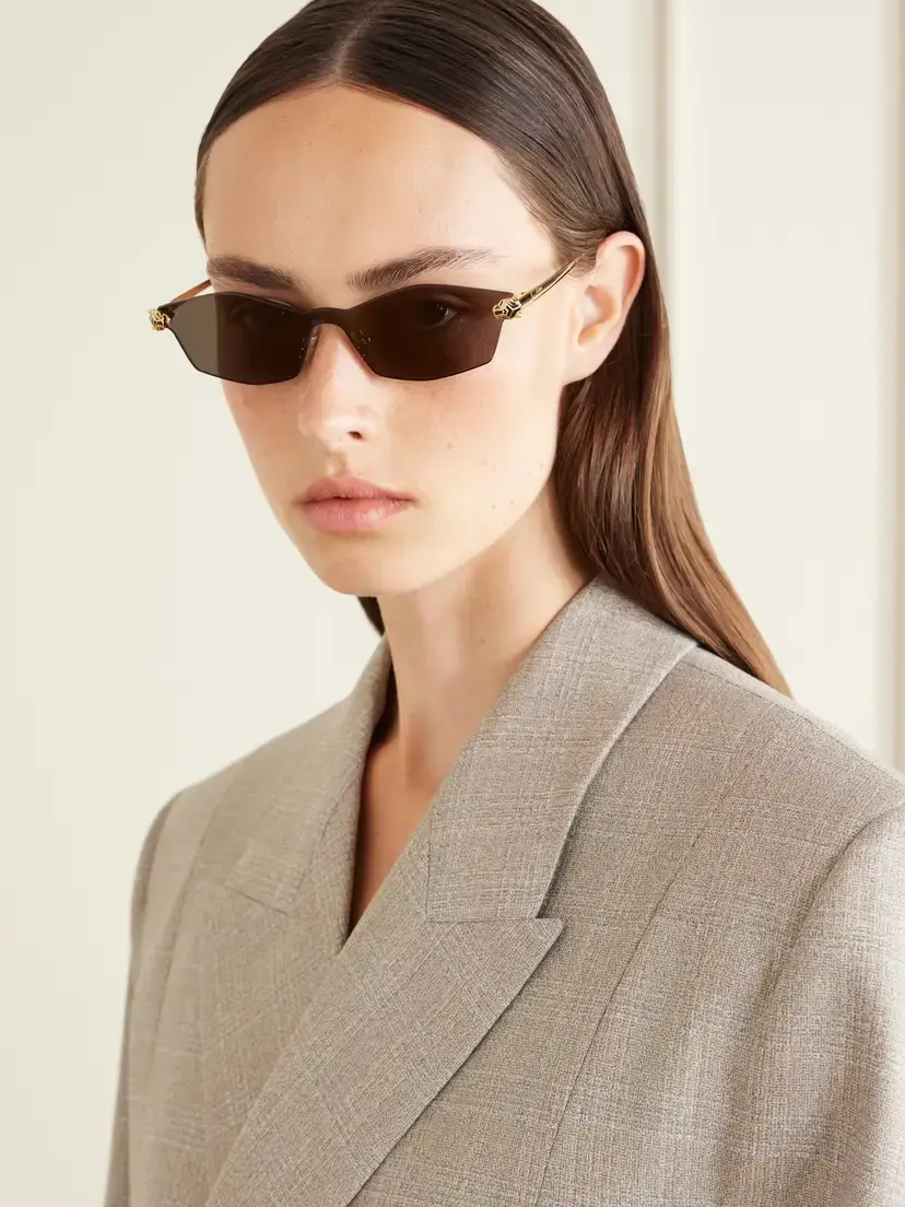 Cartier Eyewear Panthère De Cartier Rimless Gold-tone Metal Sunglasses | Thumbnail 2 Cartier Eyewear Panthère De Cartier Rimless Gold-tone Metal Sunglasses | Thumbnail 2