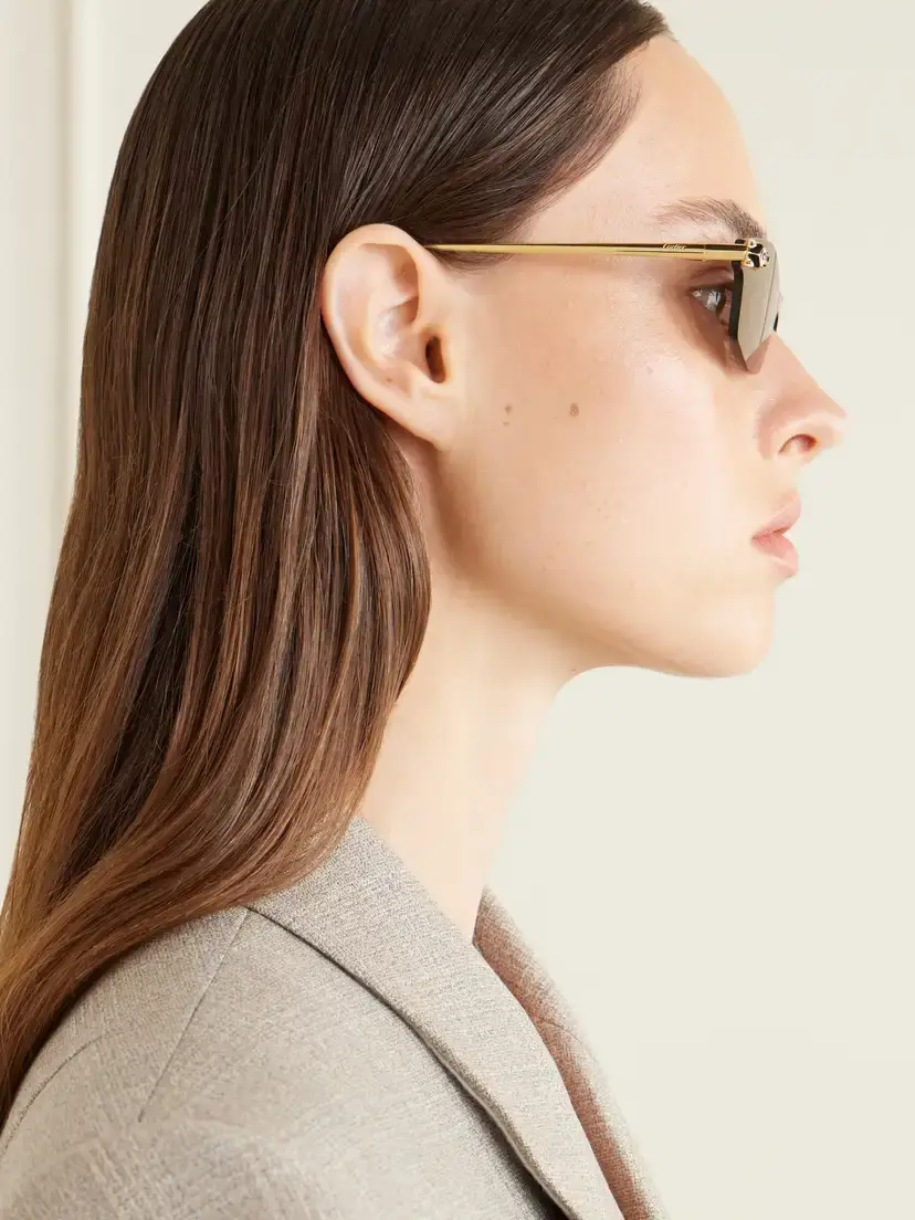 Cartier Eyewear Panthère De Cartier Rimless Gold-tone Metal Sunglasses | Thumbnail 5 Cartier Eyewear Panthère De Cartier Rimless Gold-tone Metal Sunglasses | Thumbnail 5