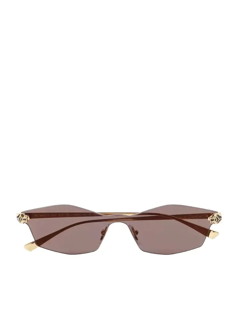 Cartier Eyewear Panthère De Cartier Rimless Gold-tone Metal Sunglasses