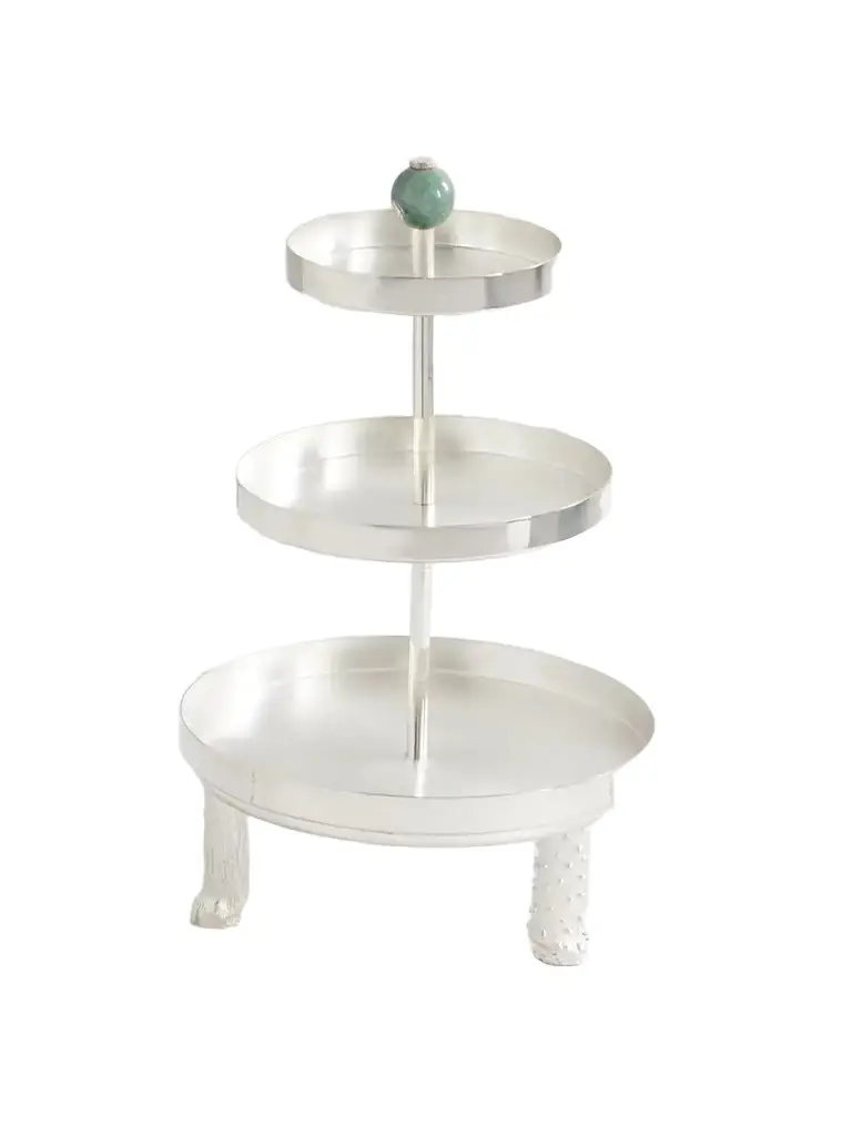 Silver-plated And Jasper Cake Stand Silver-plated And Jasper Cake Stand