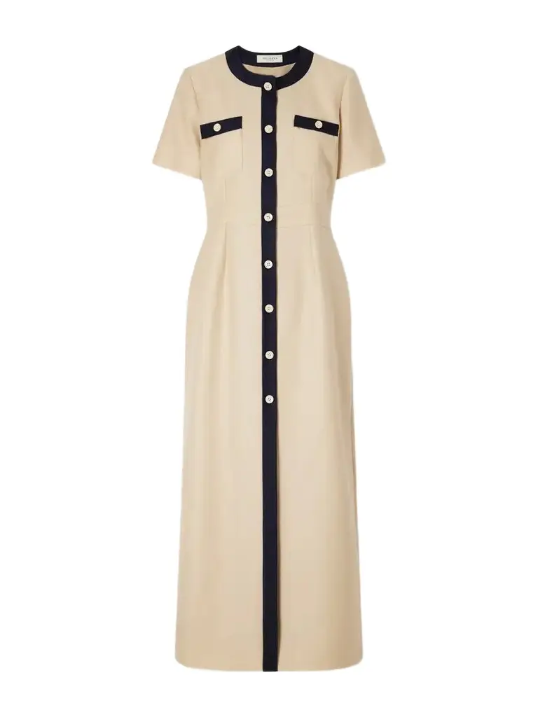 Giuliva Heritage Vera Wool And Mohair-blend Twill Maxi Dress