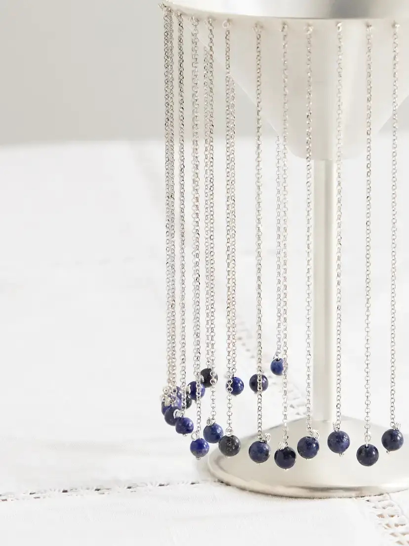 Natalia Criado + Taller Marmo Celebration Fringed Silver-plated And Lapis Lazuli Margarita Glass | Thumbnail 3 Natalia Criado + Taller Marmo Celebration Fringed Silver-plated And Lapis Lazuli Margarita Glass | Thumbnail 3