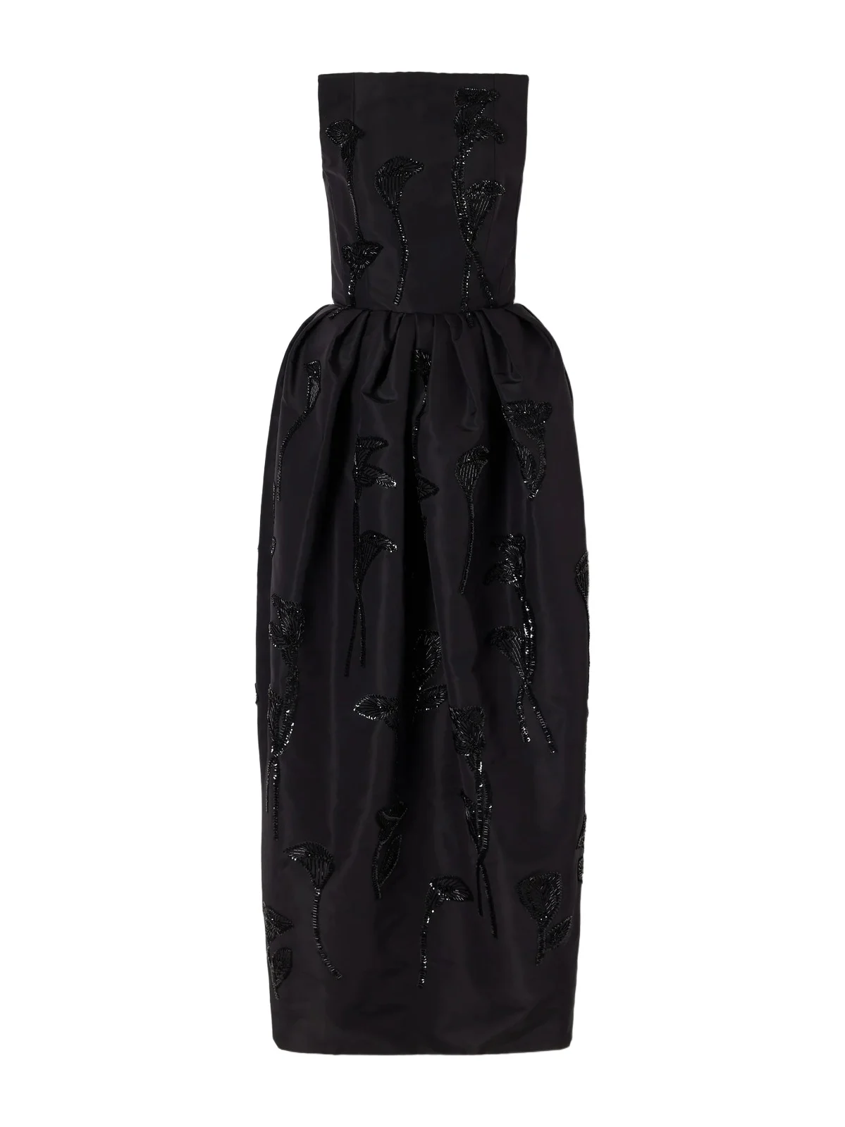Embellished Strapless Silk-faille Gown