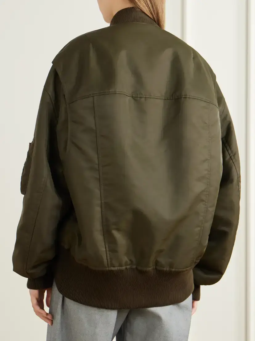 JW Anderson Oversized Tipped Hem Rib-trimmed Satin Bomber Jacket | Thumbnail 4 JW Anderson Oversized Tipped Hem Rib-trimmed Satin Bomber Jacket | Thumbnail 4