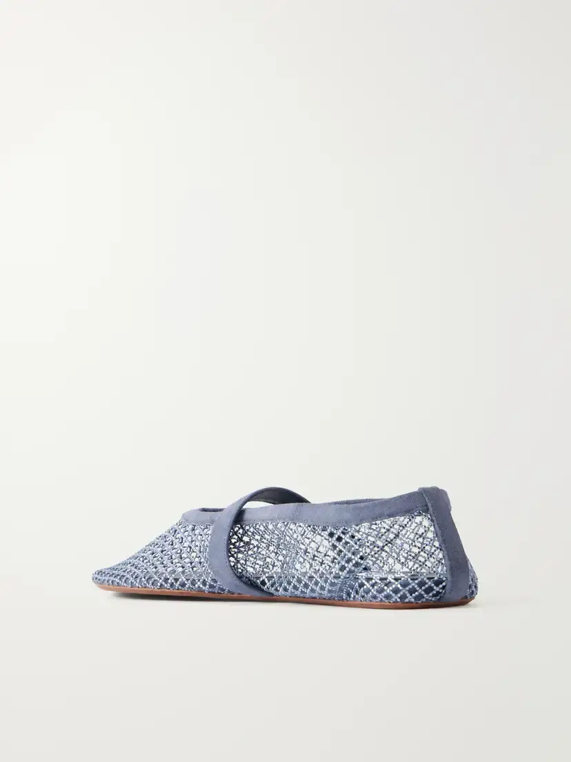 Alaïa La Ballerine Crystal-embellished Suede-trimmed Mesh Ballet Flats | Thumbnail 3 Alaïa La Ballerine Crystal-embellished Suede-trimmed Mesh Ballet Flats | Thumbnail 3