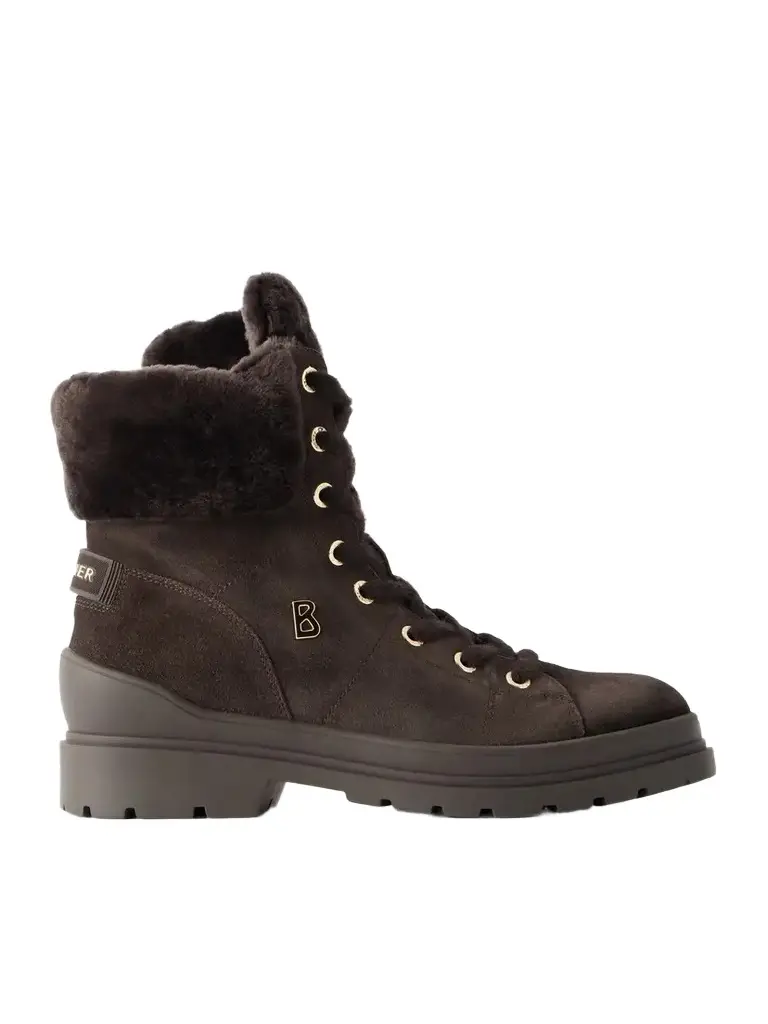 St. Moritz Shearling-trimmed Suede Ankle Boots St. Moritz Shearling-trimmed Suede Ankle Boots