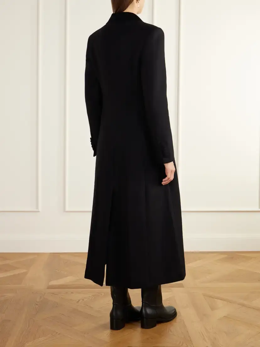 DESTREE Maria Velvet-trimmed Wool-felt Coat | Thumbnail 4 DESTREE Maria Velvet-trimmed Wool-felt Coat | Thumbnail 4