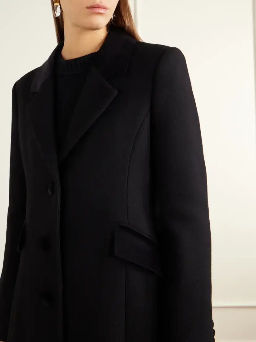 DESTREE Maria Velvet-trimmed Wool-felt Coat | Thumbnail 5 DESTREE Maria Velvet-trimmed Wool-felt Coat | Thumbnail 5