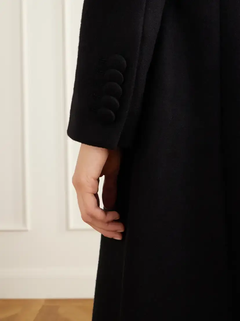DESTREE Maria Velvet-trimmed Wool-felt Coat | Thumbnail 6 DESTREE Maria Velvet-trimmed Wool-felt Coat | Thumbnail 6