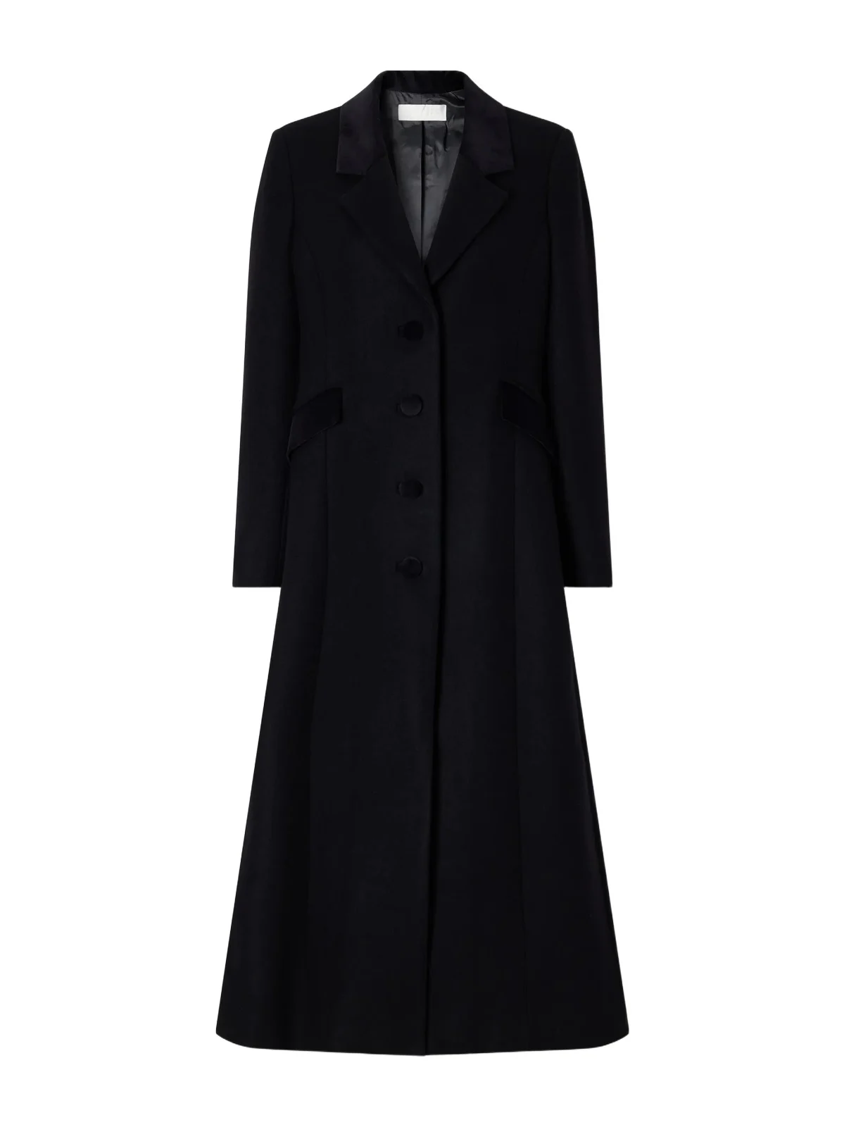 DESTREE Maria Velvet-trimmed Wool-felt Coat
