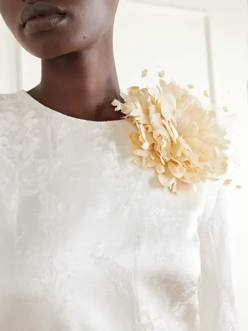 BERNADETTE Wild Rose Embellished Crepe Brooch | Thumbnail 2 BERNADETTE Wild Rose Embellished Crepe Brooch | Thumbnail 2