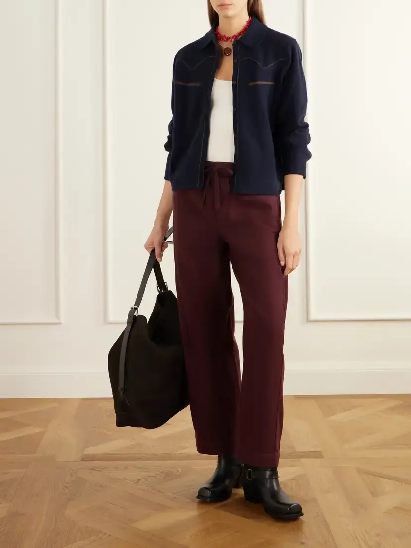 Mother The Drawn Full Pipe Flood Cotton-twill Wide-leg Pants | Thumbnail 2 Mother The Drawn Full Pipe Flood Cotton-twill Wide-leg Pants | Thumbnail 2