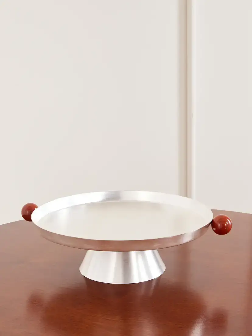 Silver-plated And Stone Cake Stand Silver-plated And Stone Cake Stand