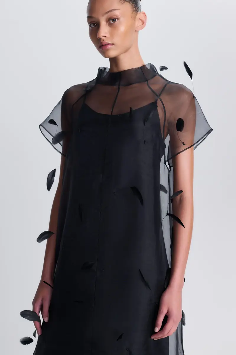 Simkhai Pauline Organza Feather Midi Dress | Thumbnail 6 Simkhai Pauline Organza Feather Midi Dress | Thumbnail 6
