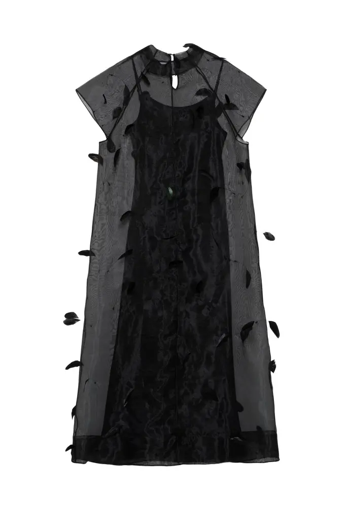 Pauline Organza Feather Midi Dress