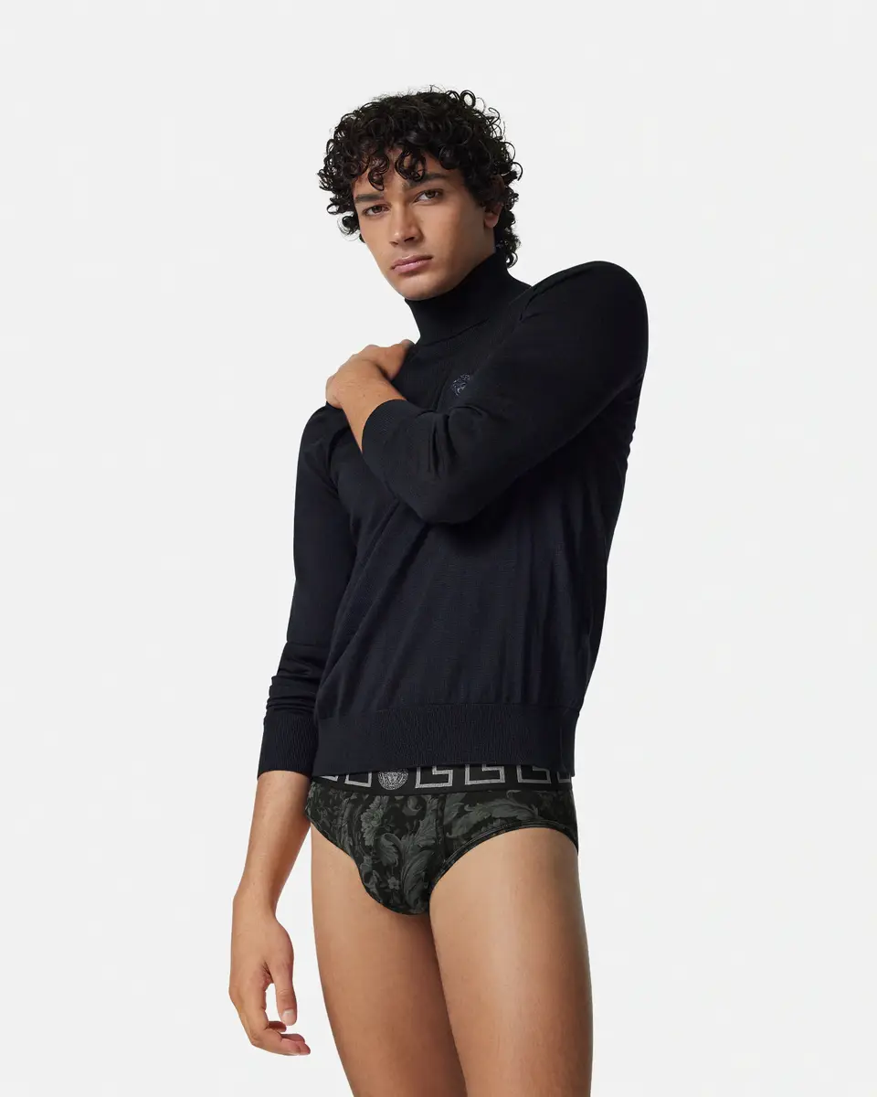 Versace Printed Jacquard Cotton-Jersey Briefs | Thumbnail 2 Versace Printed Jacquard Cotton-Jersey Briefs | Thumbnail 2