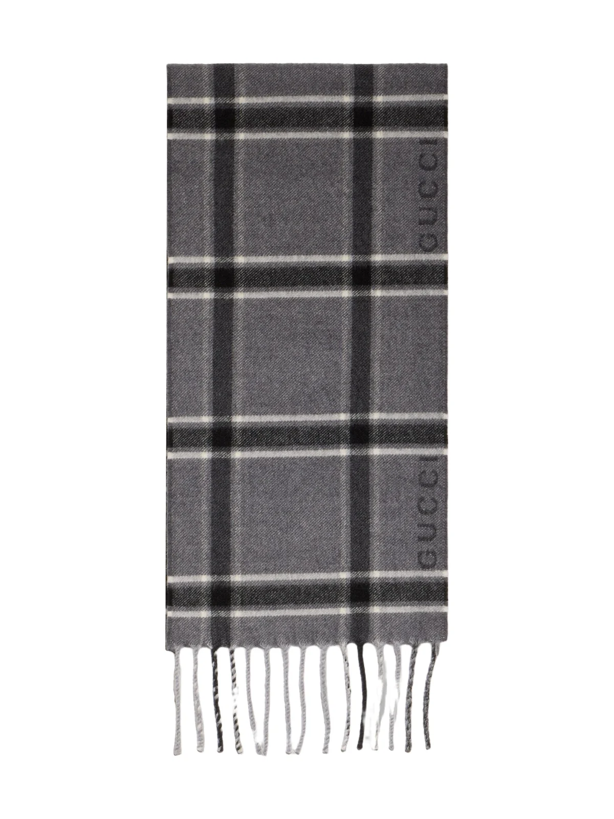 Gucci Tartan Wool Cashmere Scarf