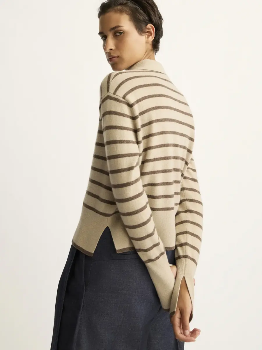 ARLO MOTT Broome Striped Wool-Cashmere Polo Sweater | Thumbnail 3