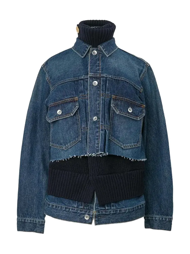 Denim x Wool Knit Jacket Denim x Wool Knit Jacket