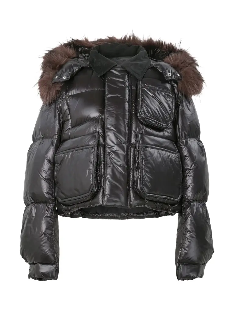 Faux Fur Collar Puffer Blouson Faux Fur Collar Puffer Blouson
