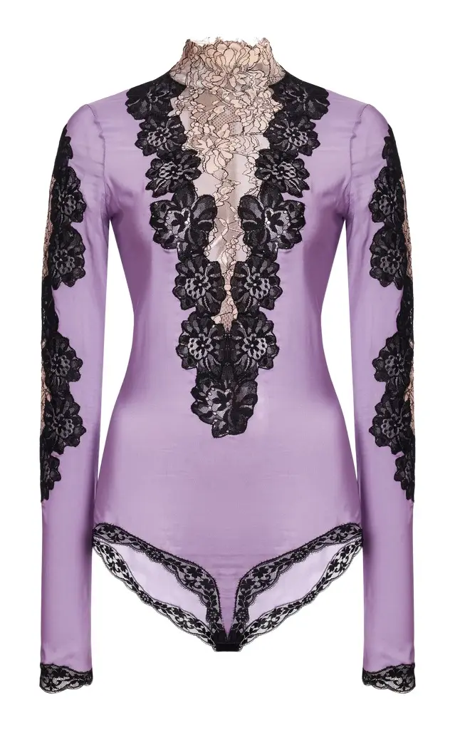 Lace-Trimmed Jersey Bodysuit Lace-Trimmed Jersey Bodysuit