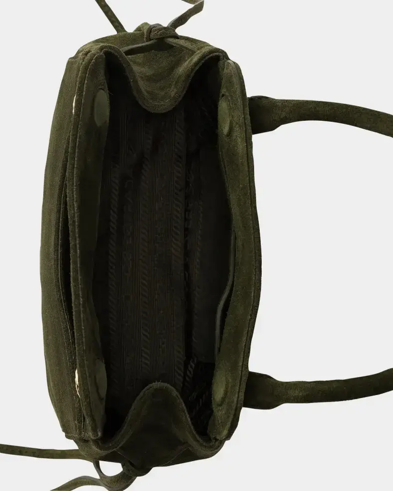 Prada Carry Mini Suede Top Handle Bag | Thumbnail 3